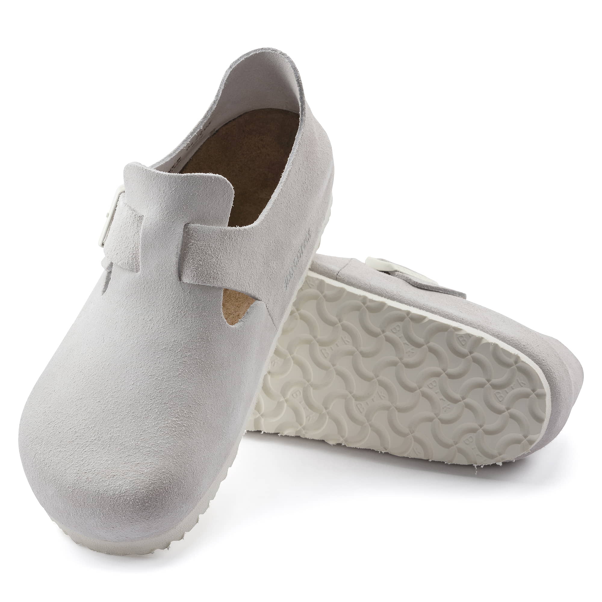 Birkenstock London Suede Leather – White White/Antique White