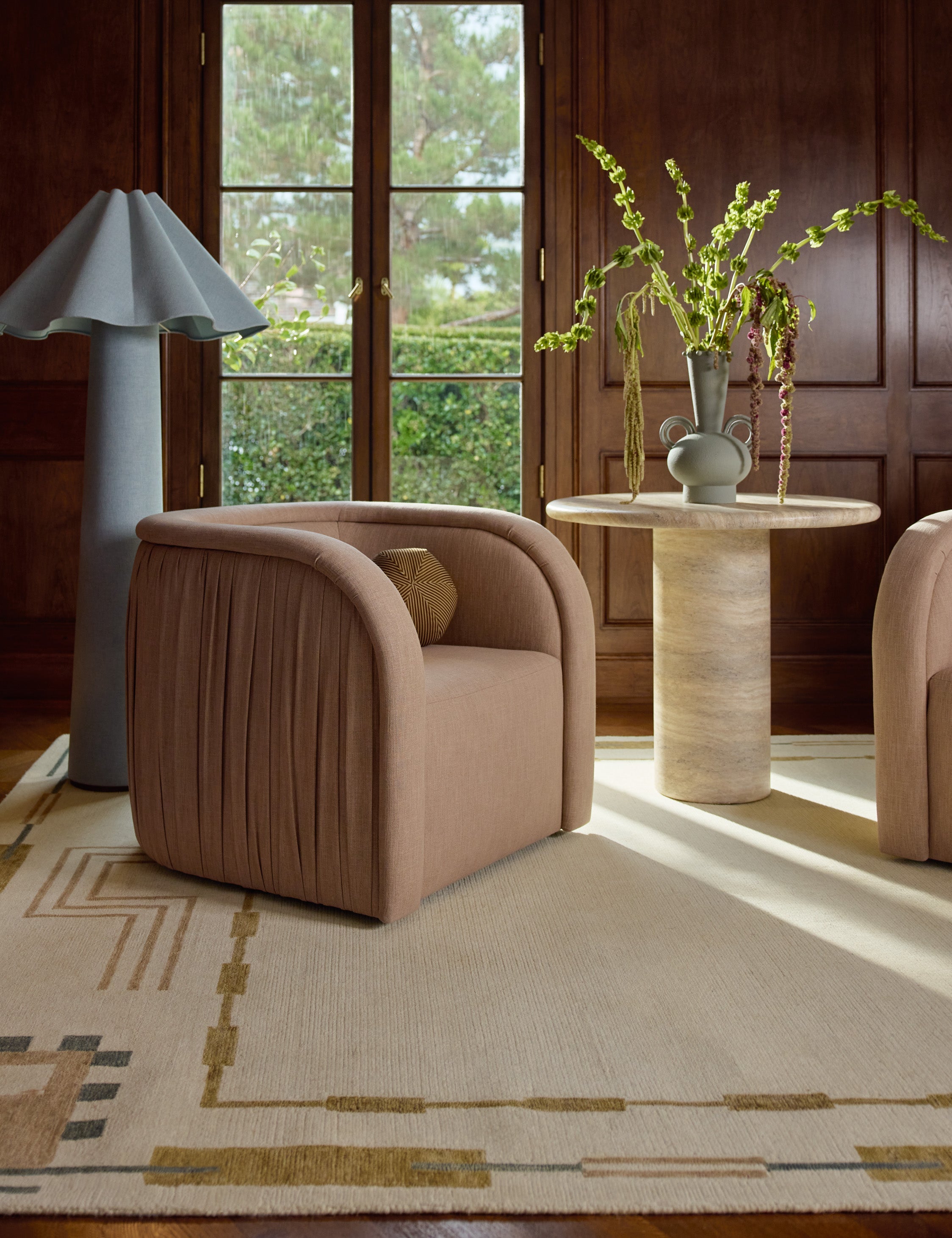 Lulu and Georgia Danzi Hand-Tufted Wool Rug – Ochre and Blush - view 2