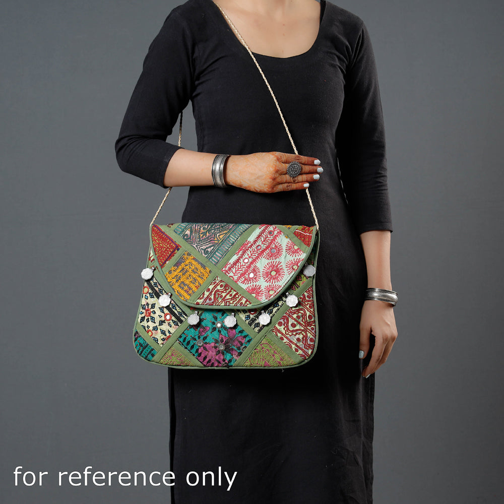 KACHCHH JI CHHAAP Black - Banjara Vintage Embroidery Mirror & Coin Work Sling Bag - view 2