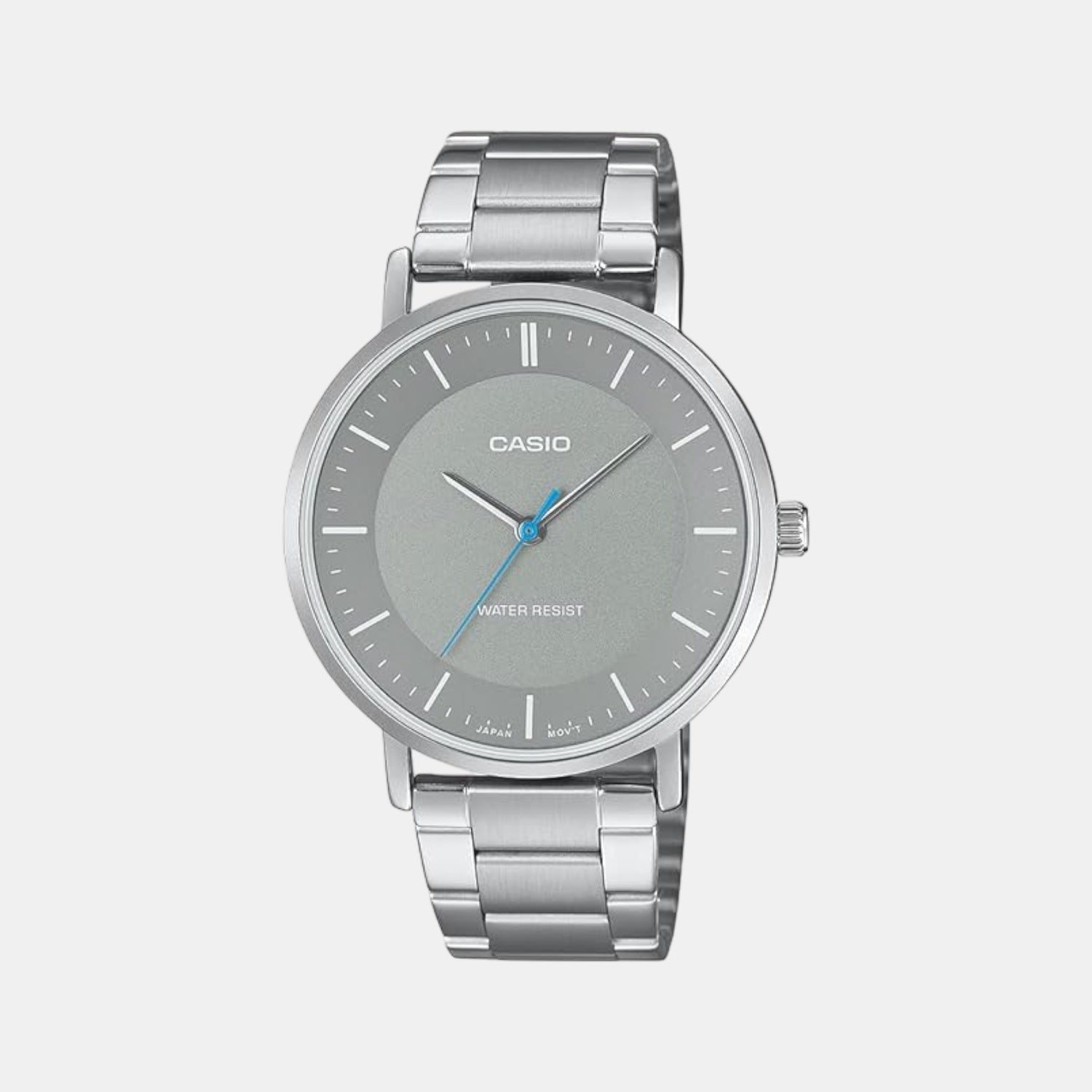 Casio Enticer Men Quartz Grey Dial Analog Stainless Steel Watch A2413