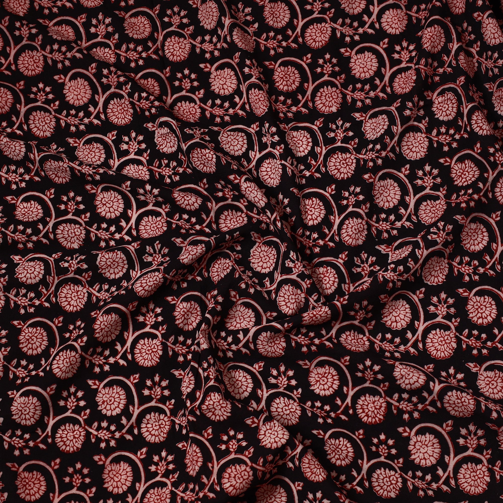 BAGH PRINTS BY UMAR FARUK KHATRI Black - Bagh Block Printed Cotton Precut Fabric (1 Meter) 26 - view 2