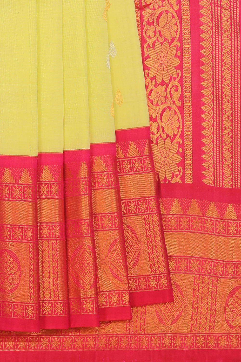 Kalanjali Gadwal Silk Mint-Green Saree – Women's