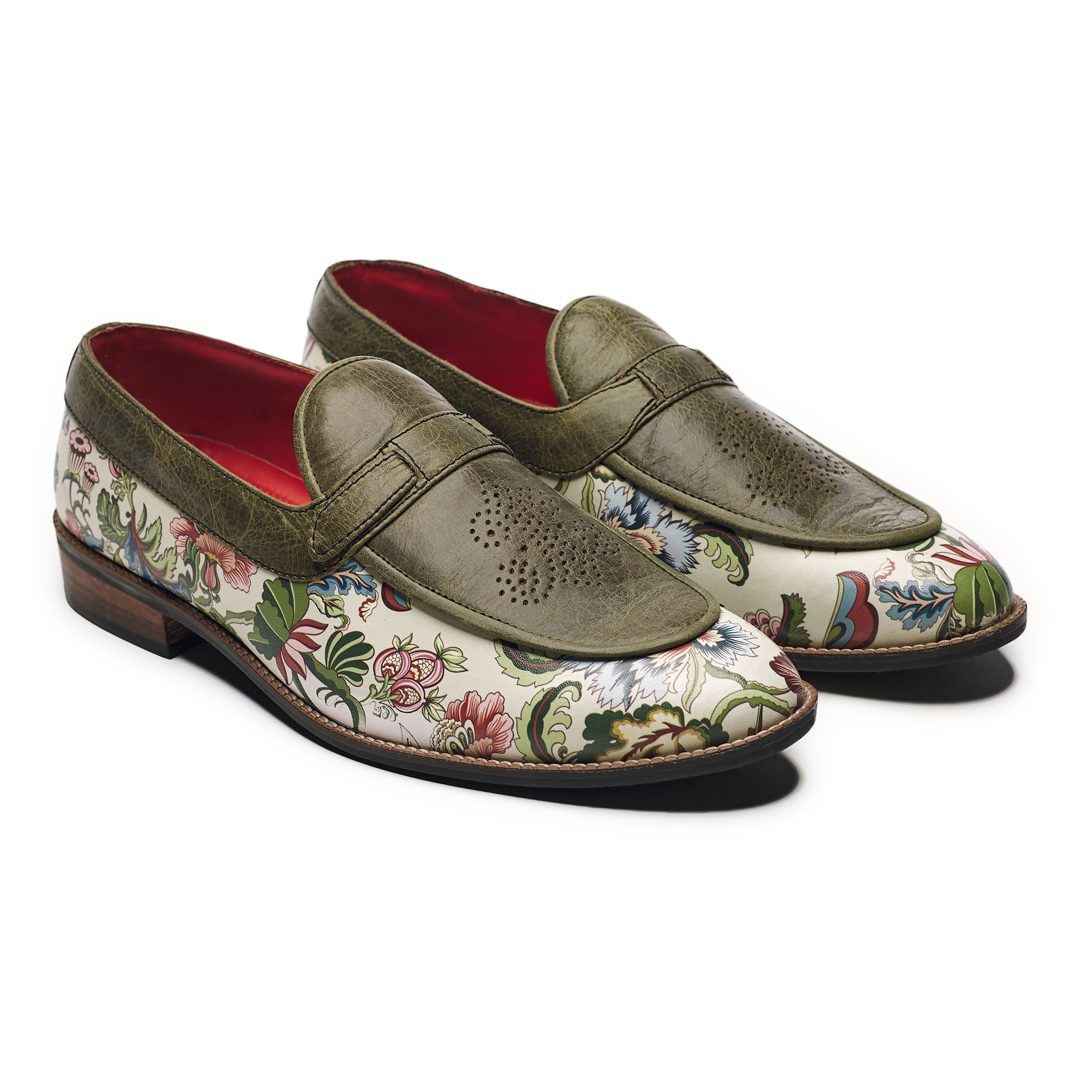 Banjaaran India Bageecha Loafers Men – Olive