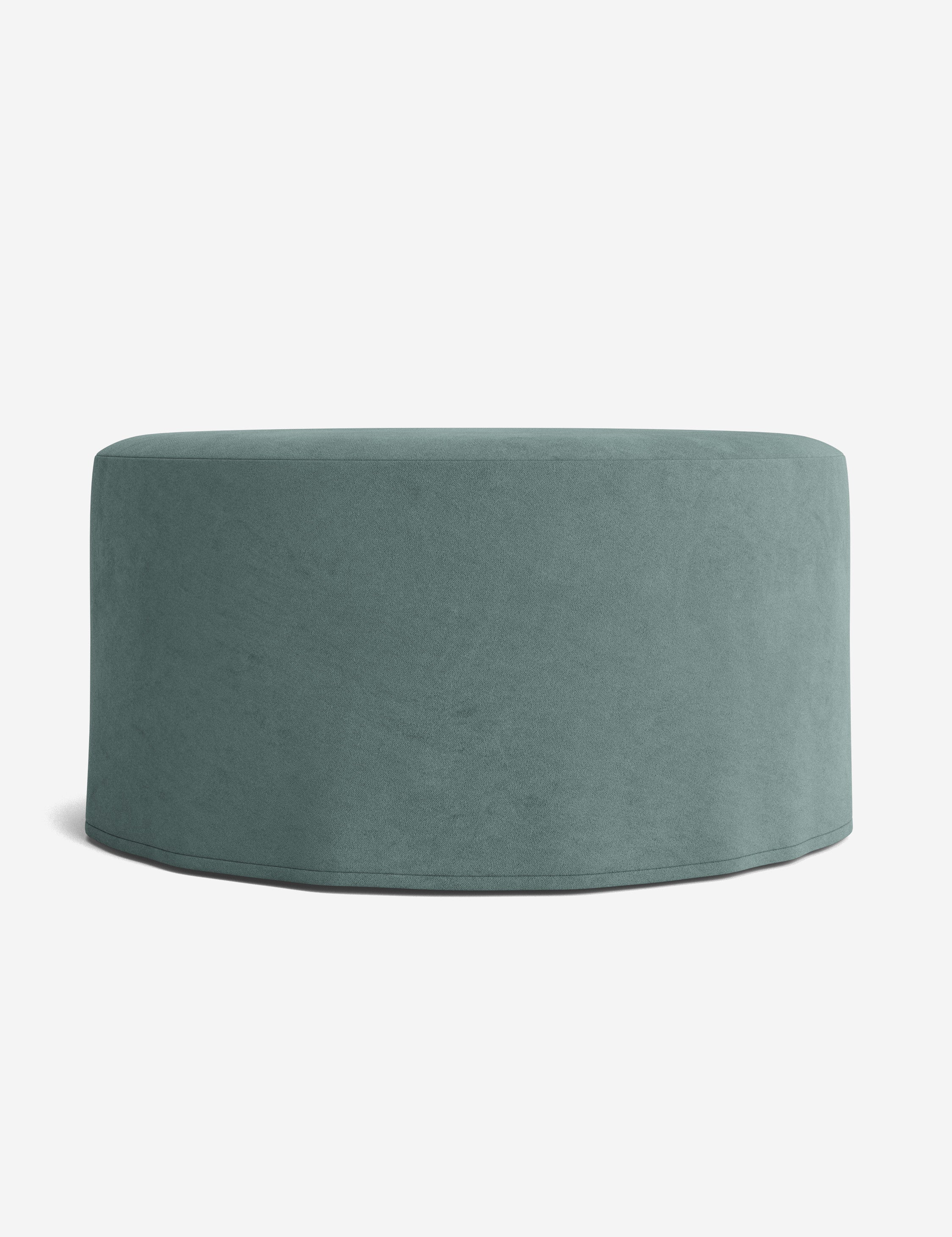 Lulu and Georgia Portola Slipcover Round Ottoman - view 47
