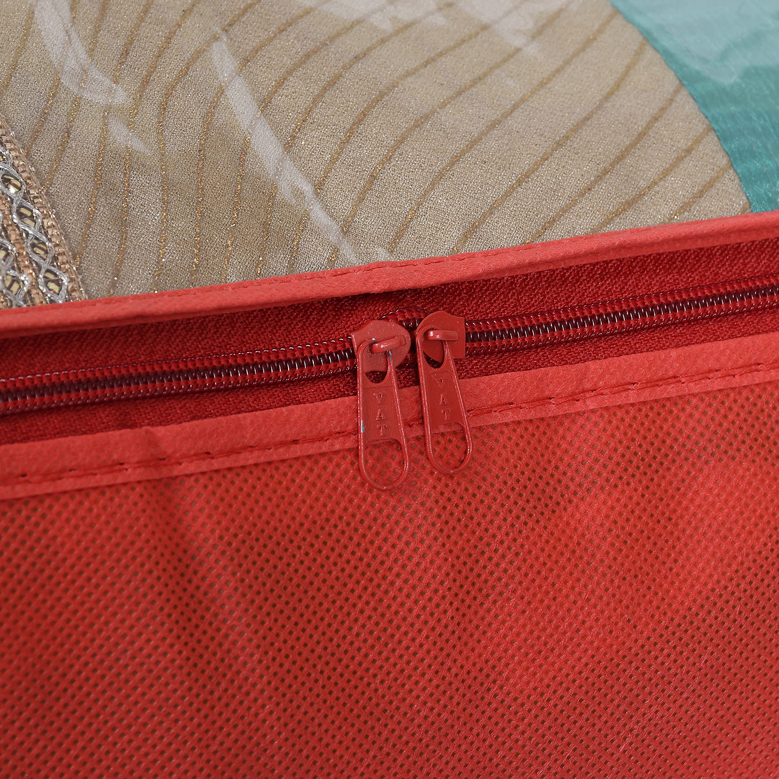 Kuber Industries Transparent Underbed Storage Cover/Lehenga Cover/Saree Cover/Gown Cover/Salwar Suit Cover For Women-Pack of 12 (Red) - view 4