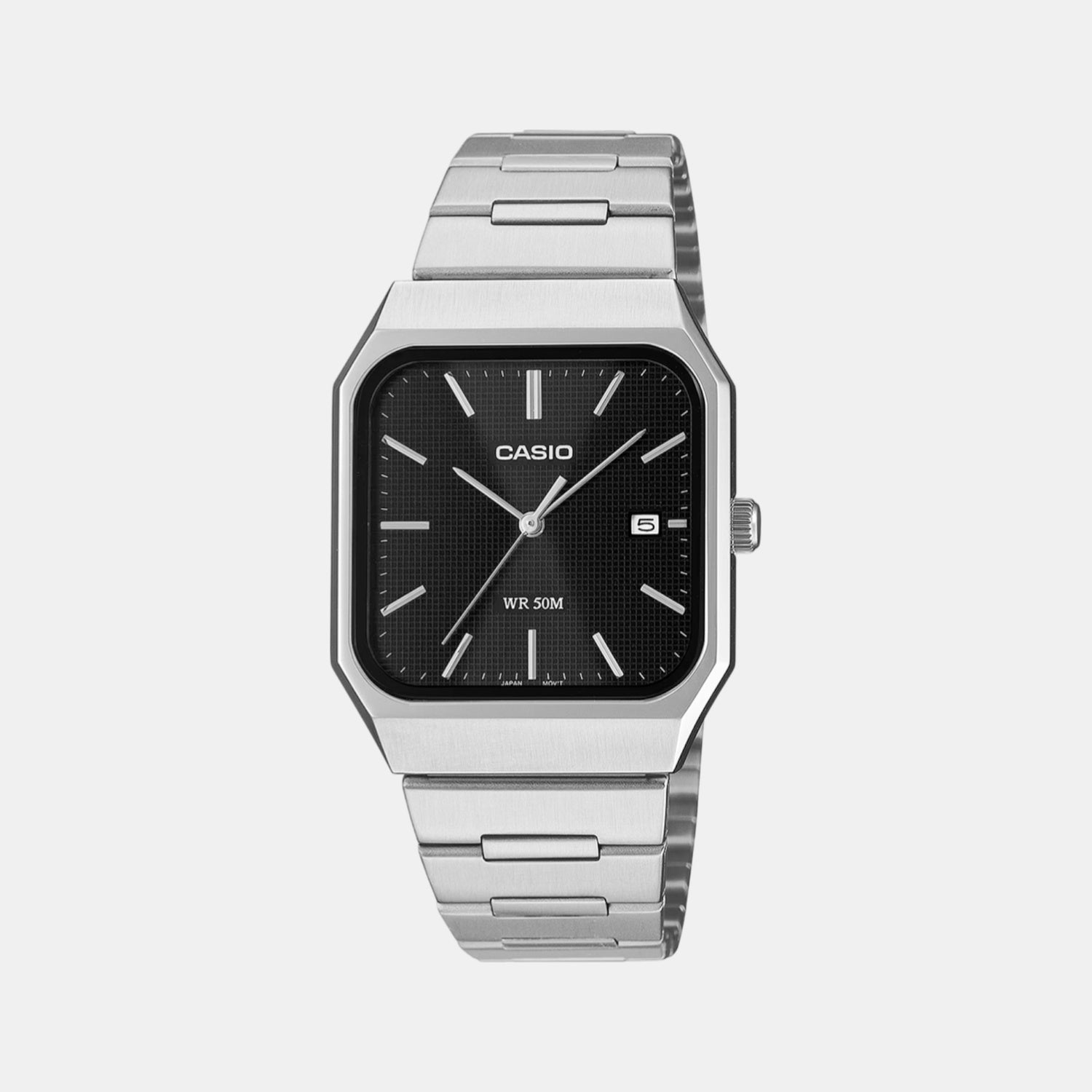Casio Enticer Men Quartz Black Dial Analog Stainless Steel Watch A2465