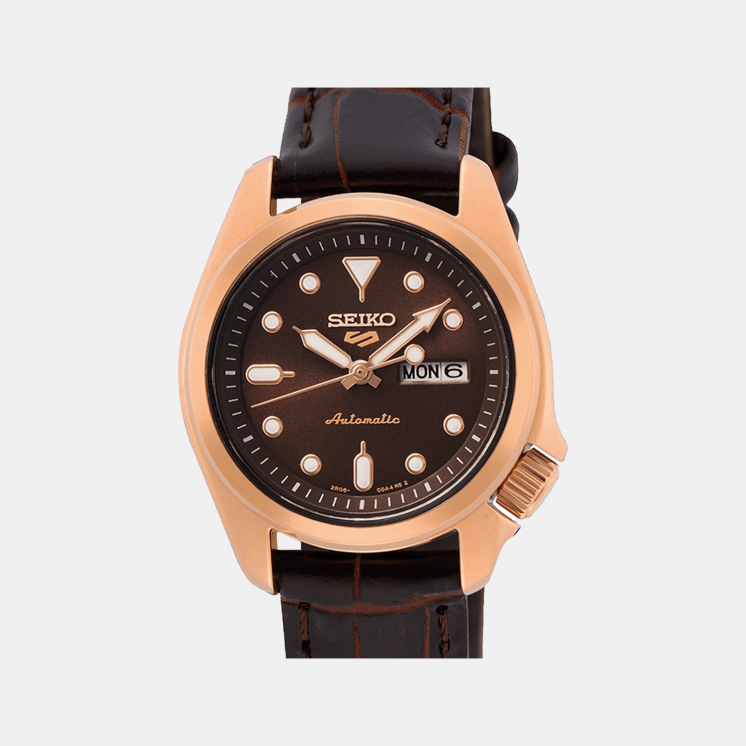 Seiko 5 Sports Women Automatic Brown Dial Analog Leather Watch SRE006K1
