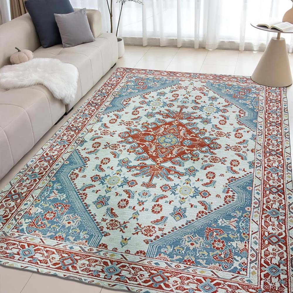 Urban Space Home Furnishing Digital Printed Premium Chenille Floor Carpet Mat, Super Soft Rug with Anti-Skid Backing, Modern Persian Carpet - CR003