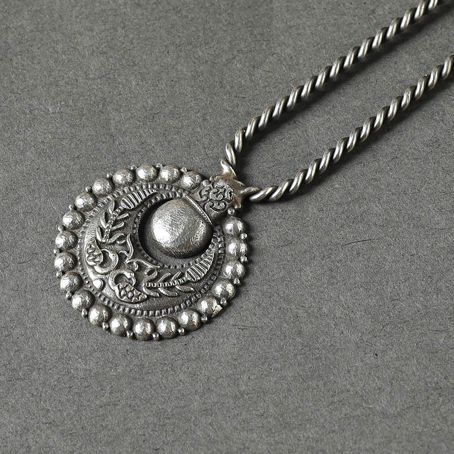 WHITE RIVER STORIES Antique Silver Finish Oxidised Brass Base Juda Pin - view 2