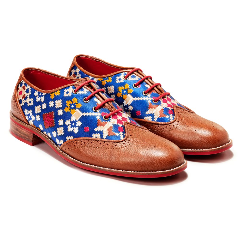 Banjaaran India Patola Brogues Men – Cobalt