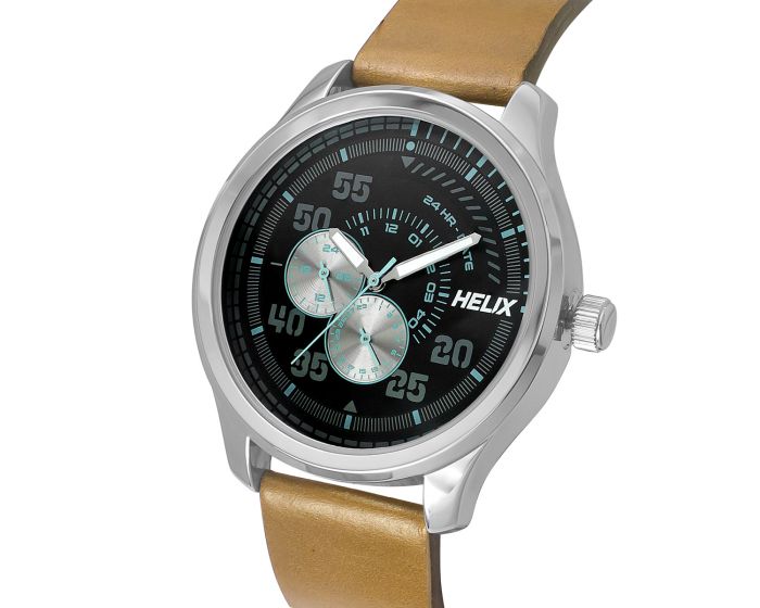 Helix Hustlers Brown Leather Strap – Black