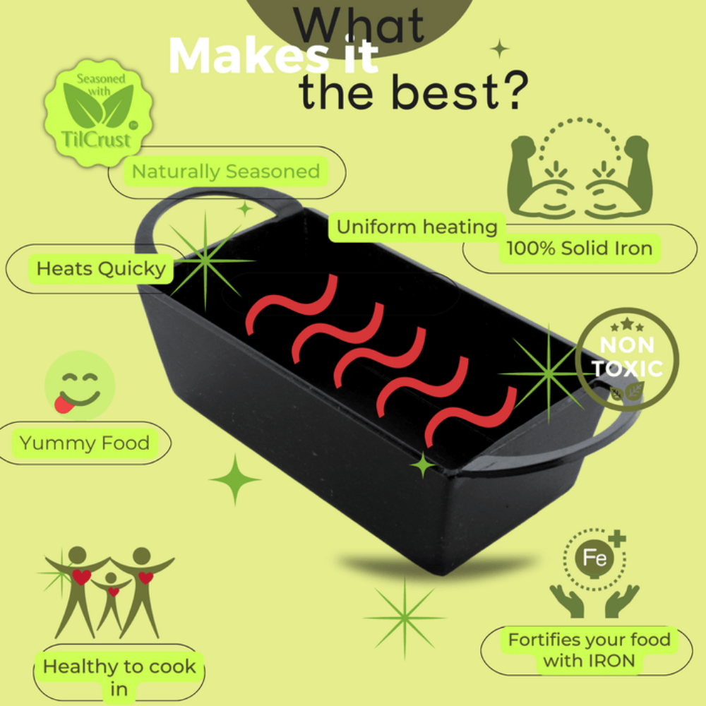 Trilonium Triple seasoned Iron bread mould pan 20cm | Black - view 4