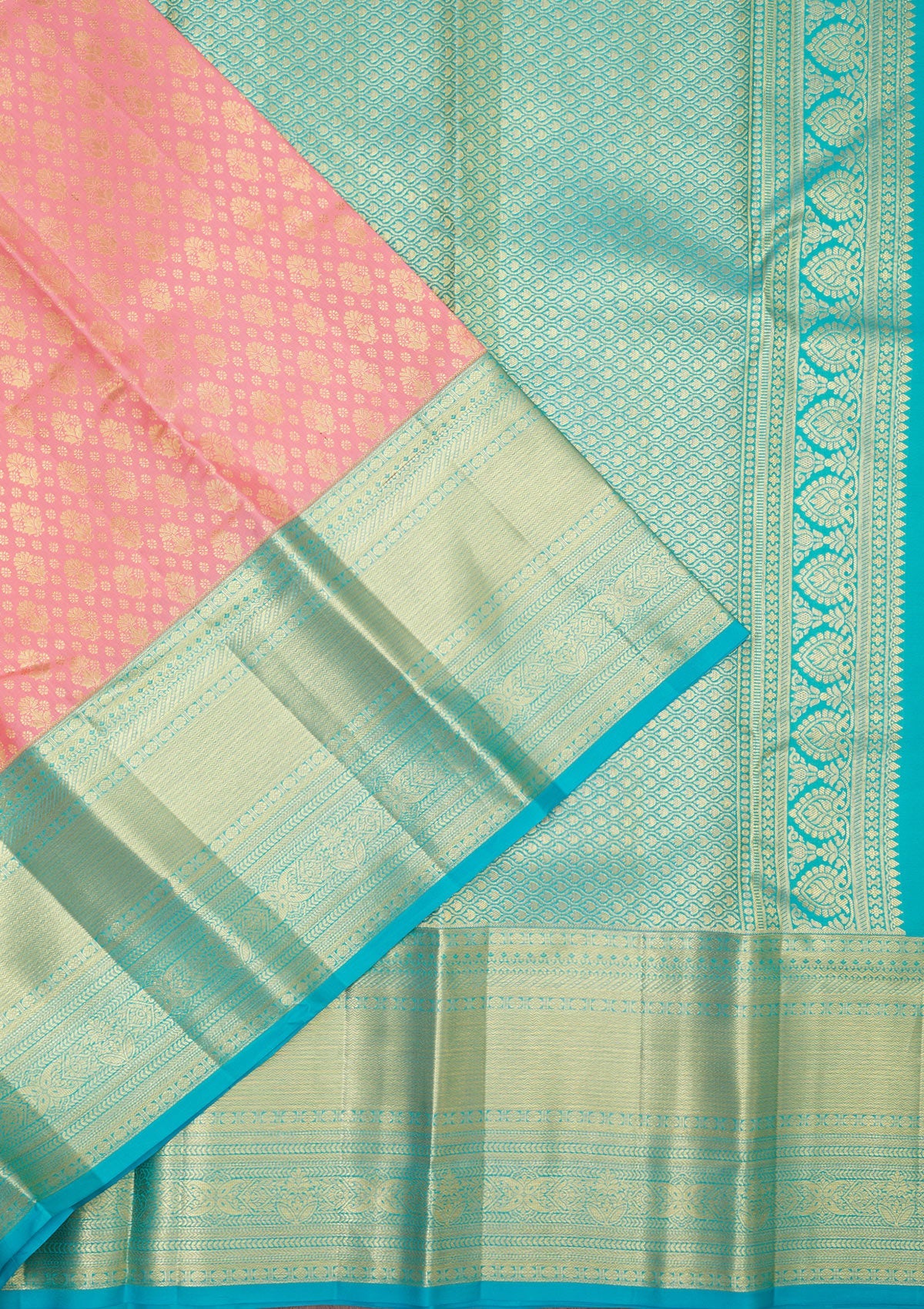 Koskii Baby Pink Zariwork Pure Silk Saree – Women's - view 3