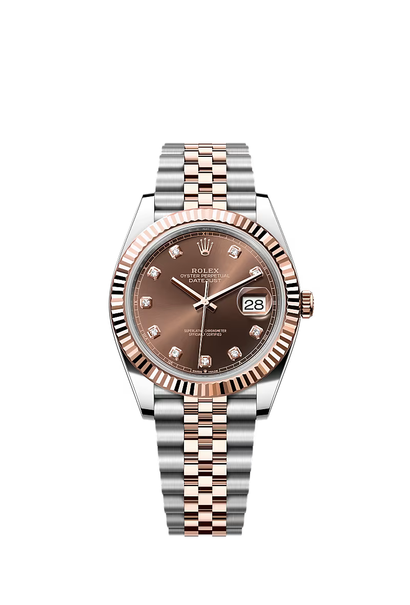 Cop Underdog Rolex Datejust 41mm 'Chocalate Dial with diamonds' 126331