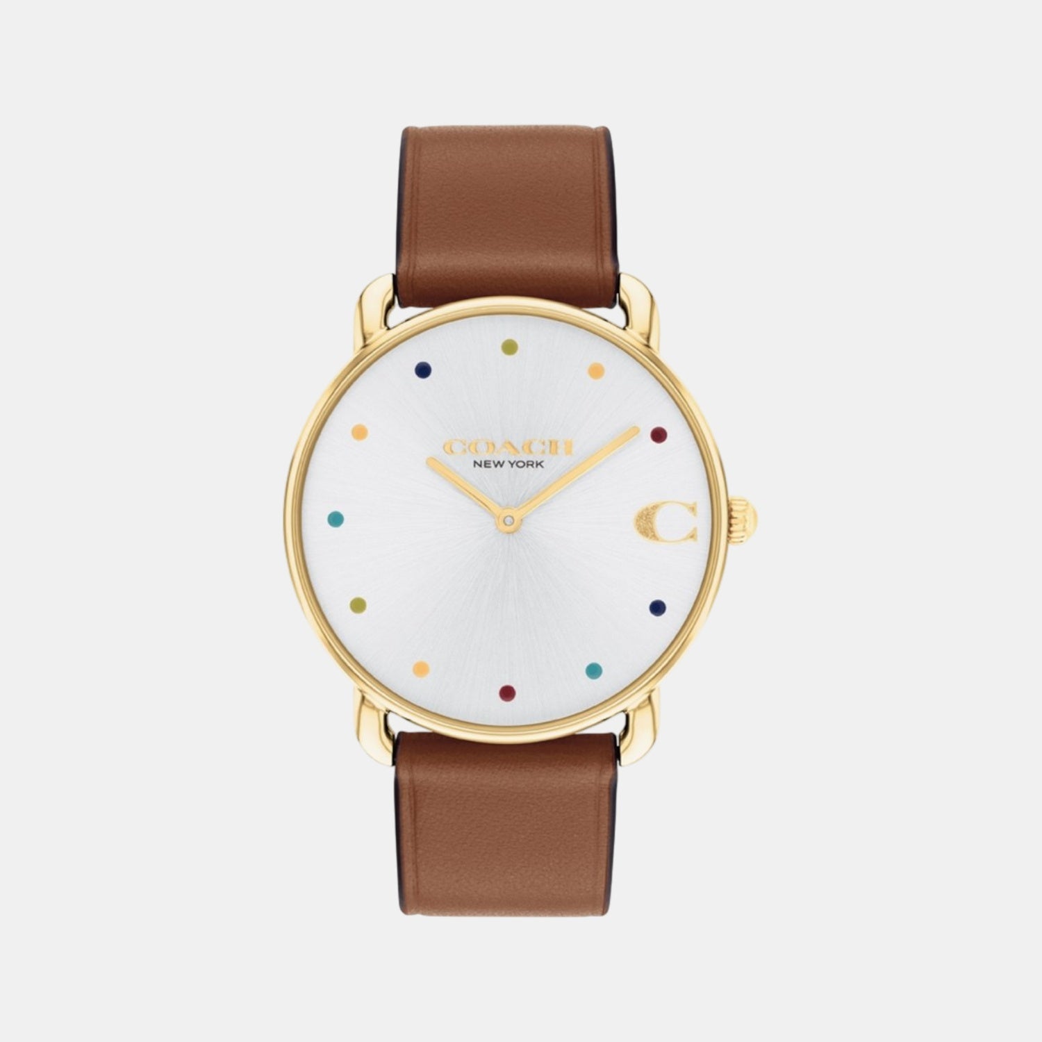 Coach Elliot Women Quartz Silver & White Dial Analog Leather Watch 14504206