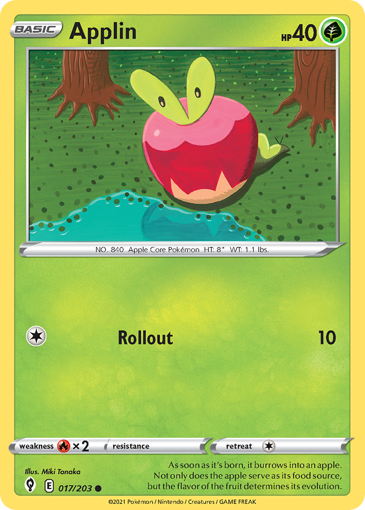 Common swsh7-017 reverse – Pokémon Applin - 017/203 - Common [swsh7-017] [Reverse Holo] - Applin - 017/203 - Common