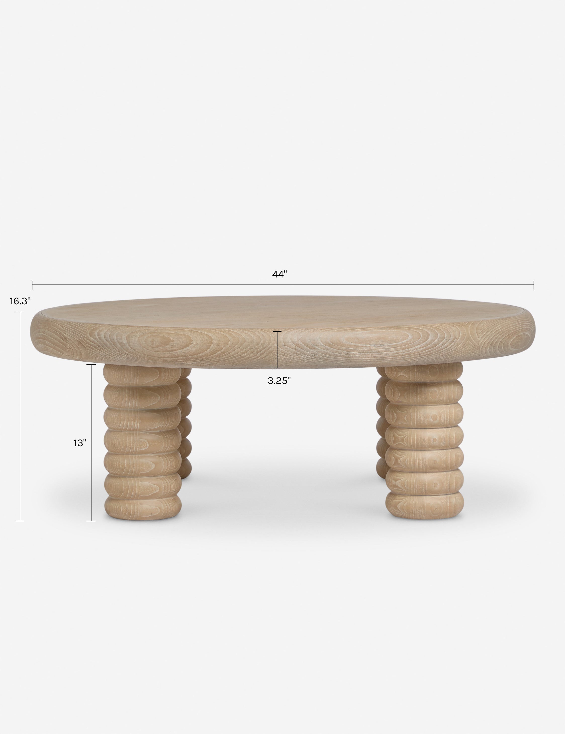 Lulu and Georgia Sula Round Coffee Table – White Wash - view 7
