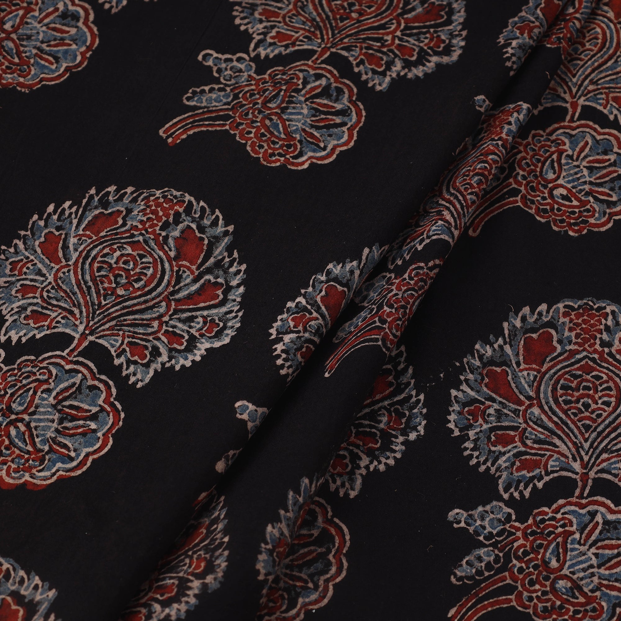 KACHCHH JI CHHAAP Black - Block Print Cotton Natural Dyed Ajrakh Fabric 66 - view 2