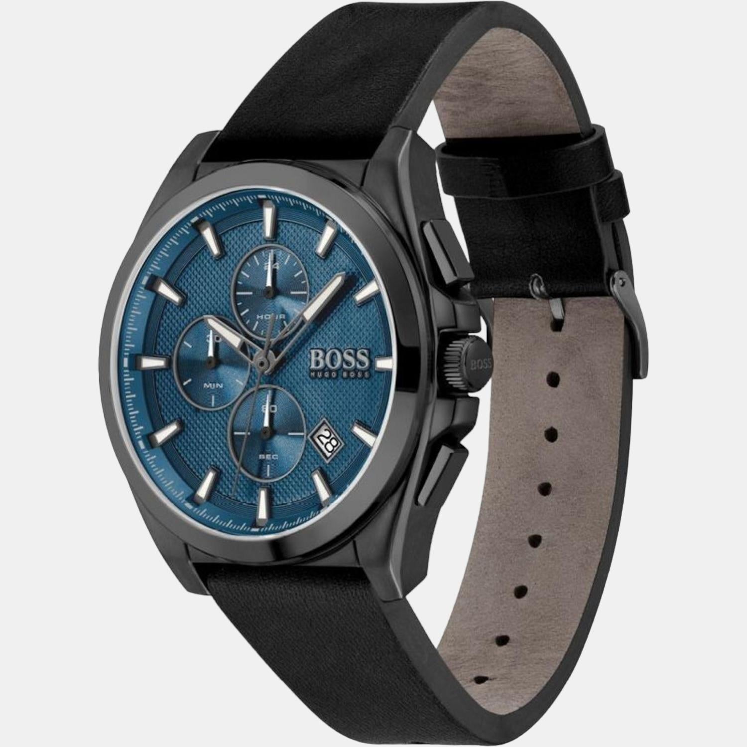 Boss Grandmaster Women Quartz Black Dial Chronograph Leather Watch 1513883 - view 2