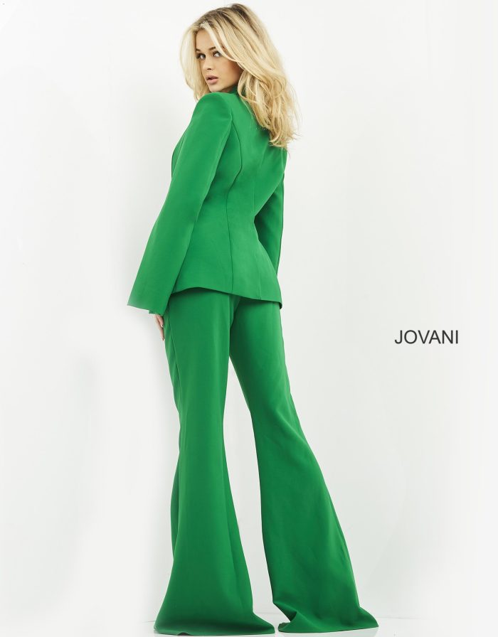 Jovani 06922 Long High Slit Single Breasted Formal Pant Suit - view 2