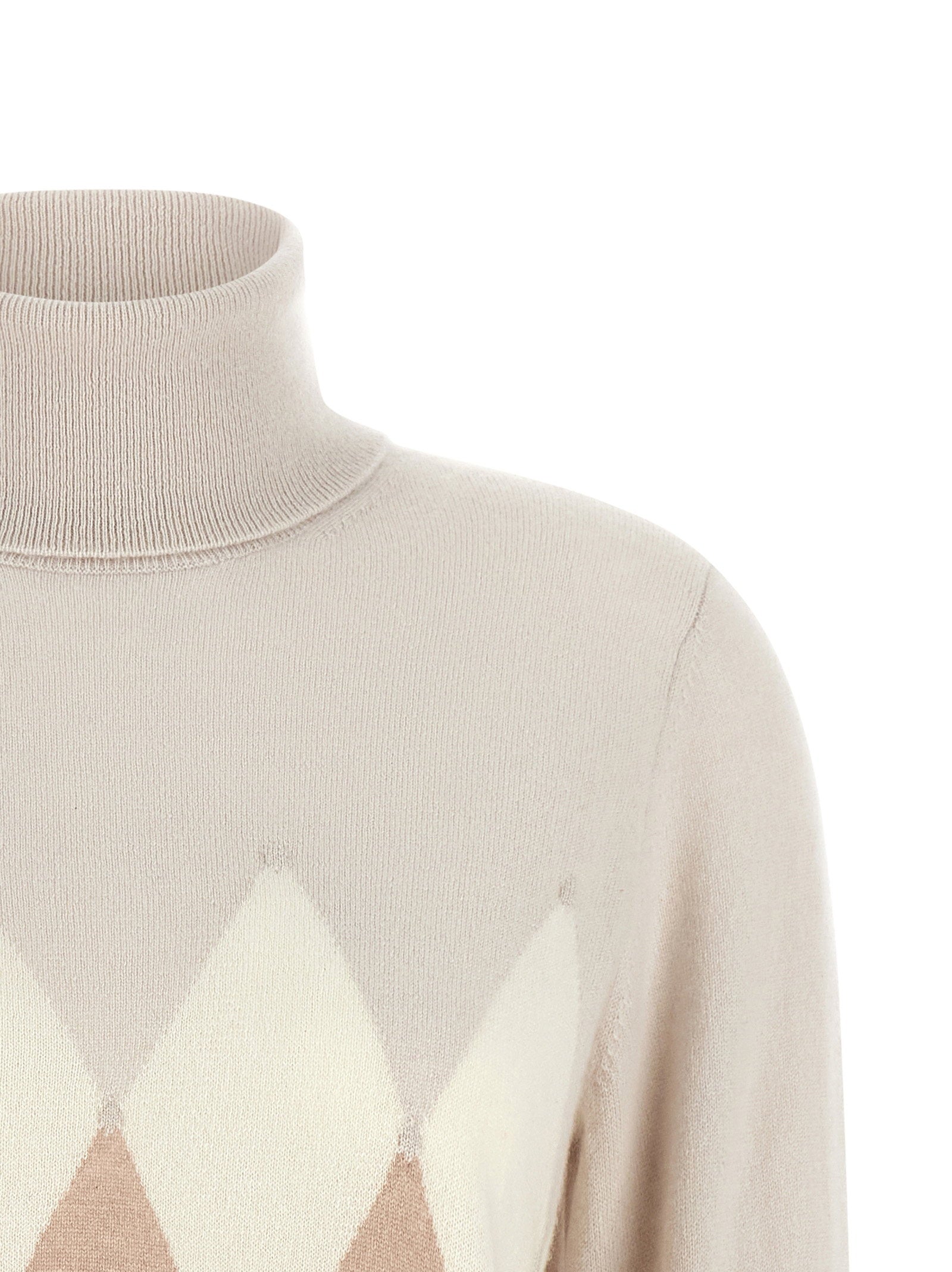 Ballantyne New Diamond Turtleneck Sweater With Diamond Intarsia - view 3