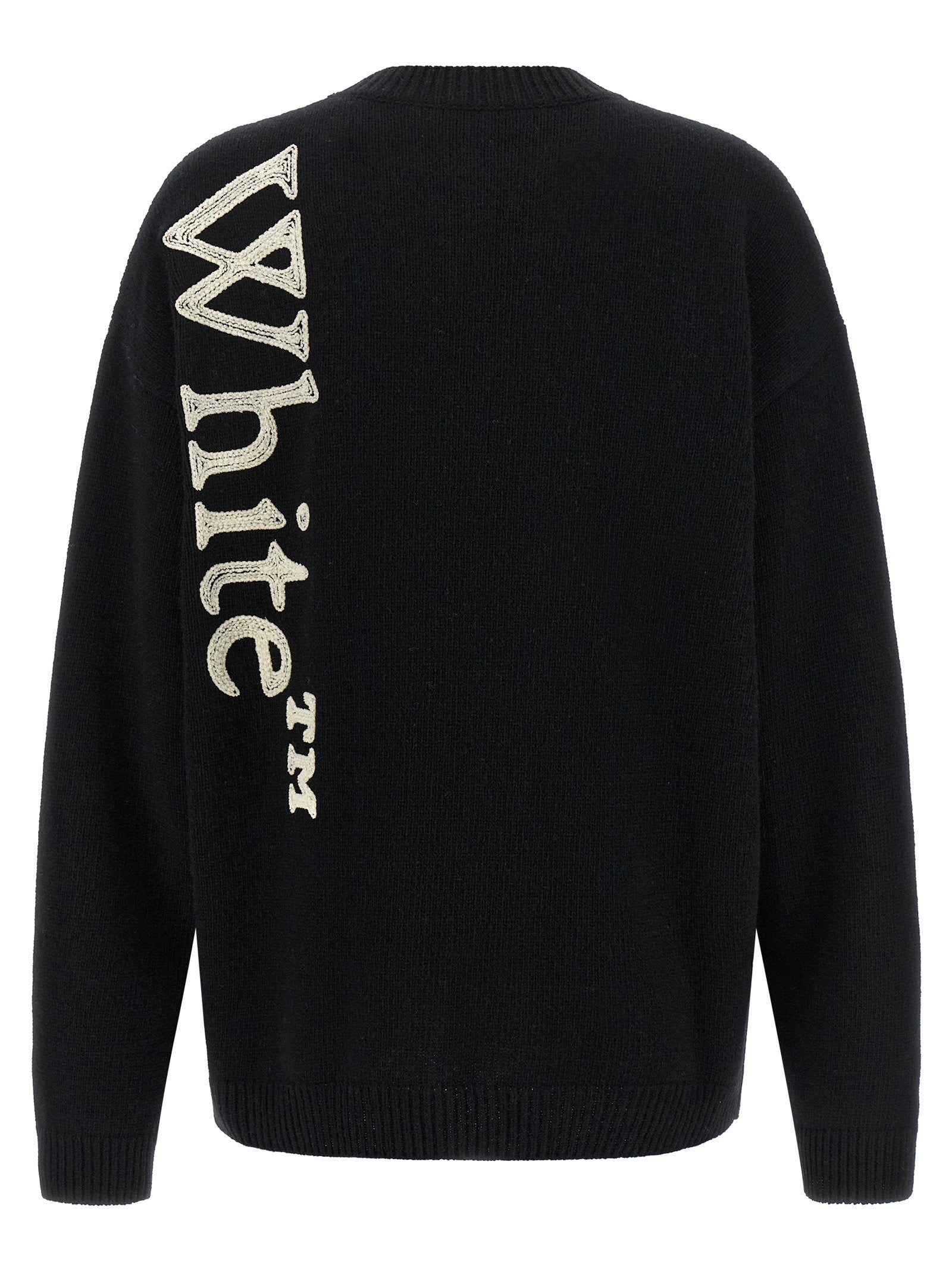 Off White Vertical Bookish Sweater – 80% wool, 20% polyamide - view 2