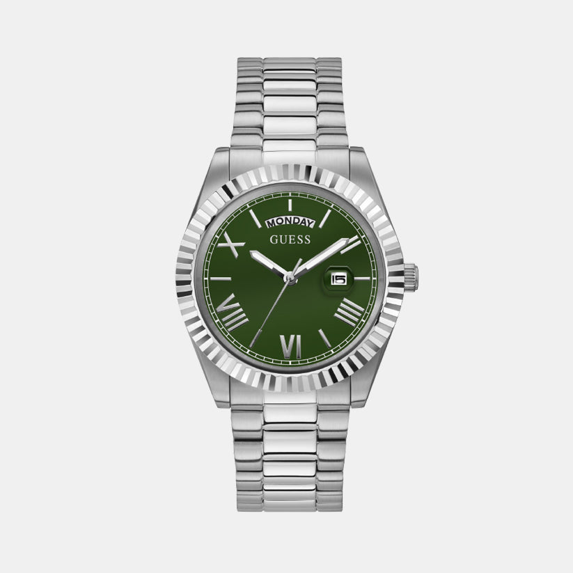 Guess Connoisseur Men Quartz Green Dial Analog Stainless Steel Watch GW0265G10