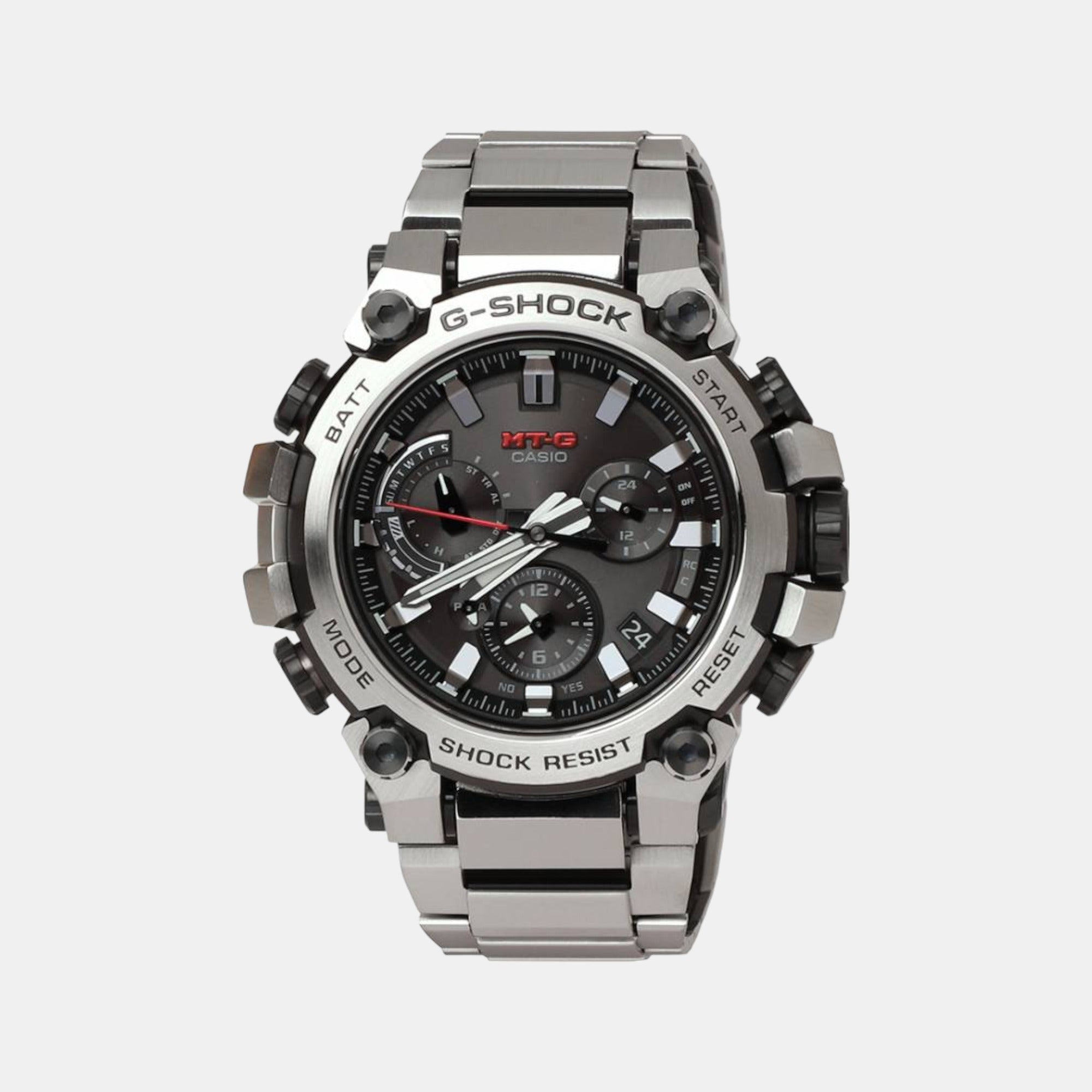 Casio G-Shock Men Quartz Grey Dial Chronograph Stainless Steel Watch G1306