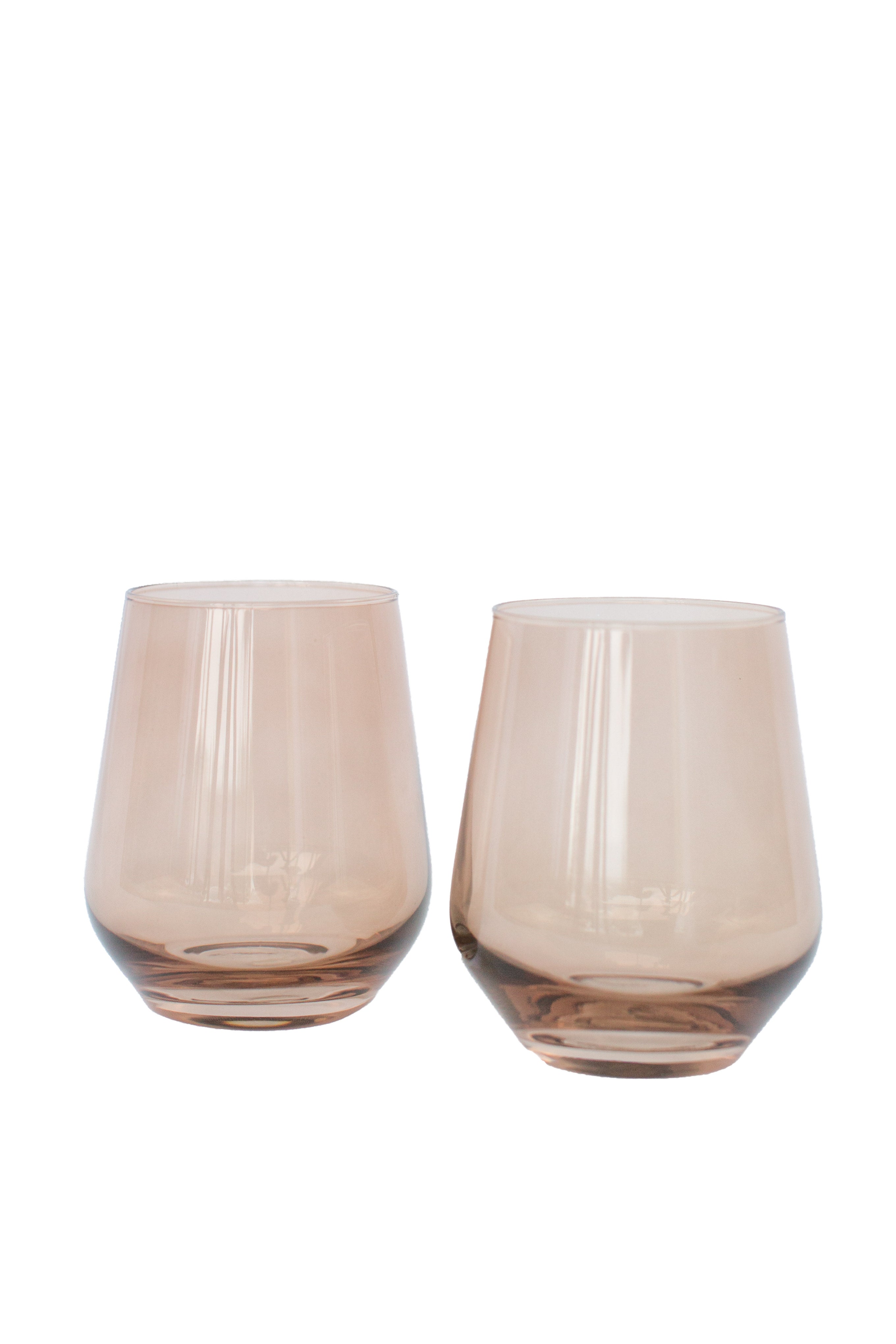 Estelle Colored Glass Estelle Colored Wine Stemless - Set of 6 {Mocha Mousse (Our Amber Smoke)} - view 11
