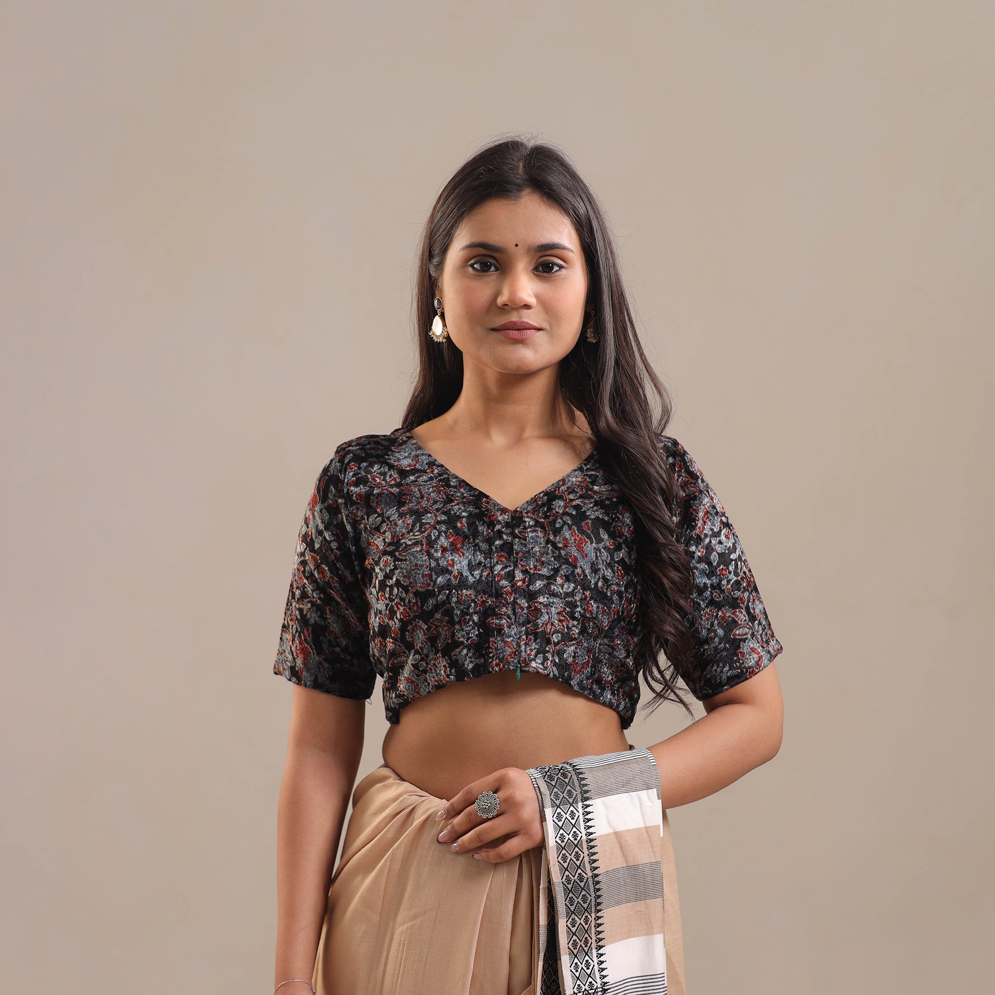 ITOKRI CASUALS Black - Velvet Natural Dyed Ajrakh Print Blouse 06 - view 2