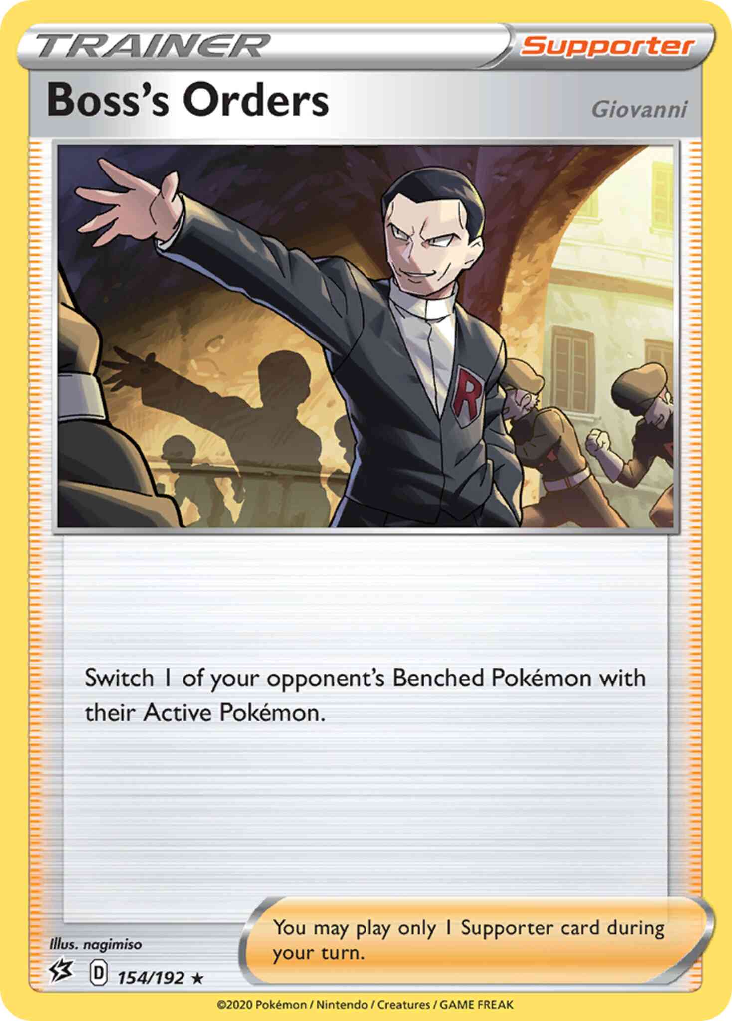 Rare holo swsh2-154 – Pokémon Boss's Orders (Giovanni) - 154/192 - Rare Holo [swsh2-154] [Holo]
