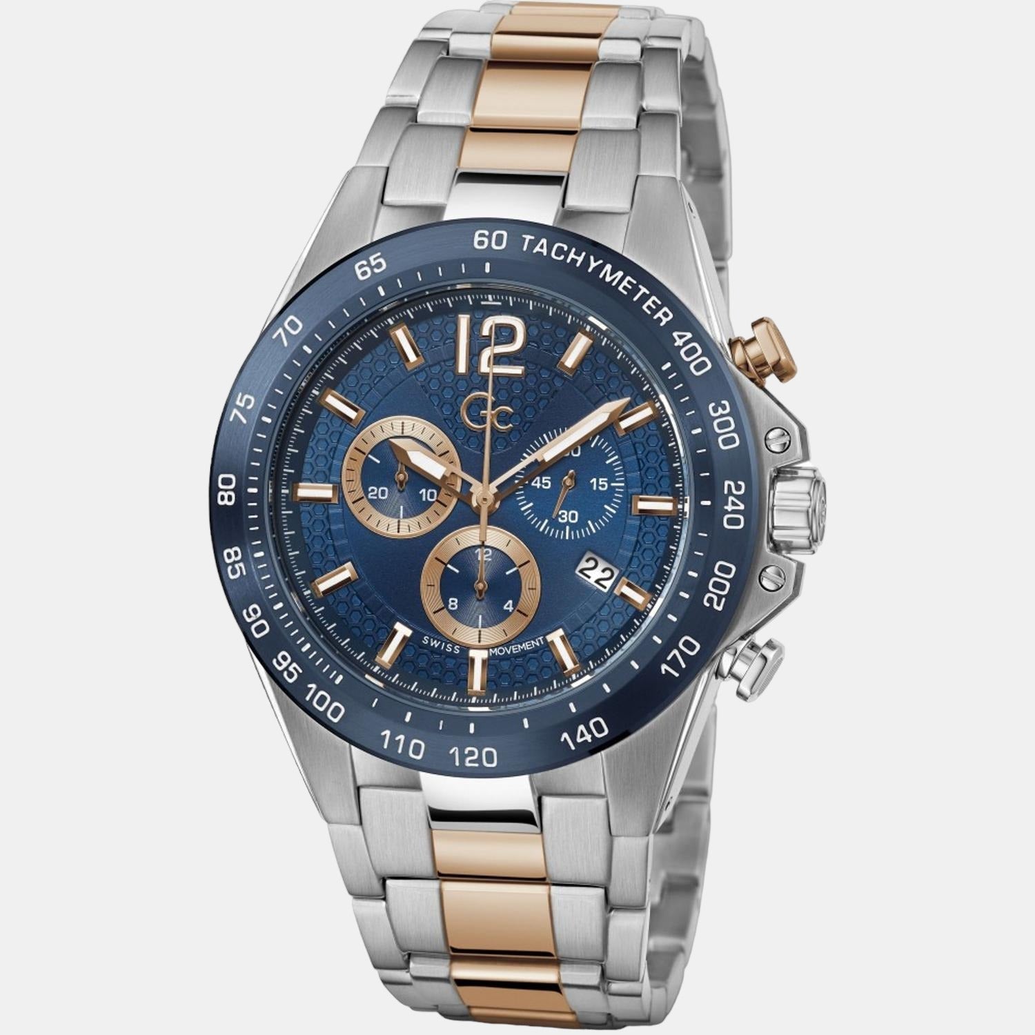 GC Audacious Chrono Men Quartz Blue Dial Chronograph Stainless Steel Watch Z07004G7MF - view 2