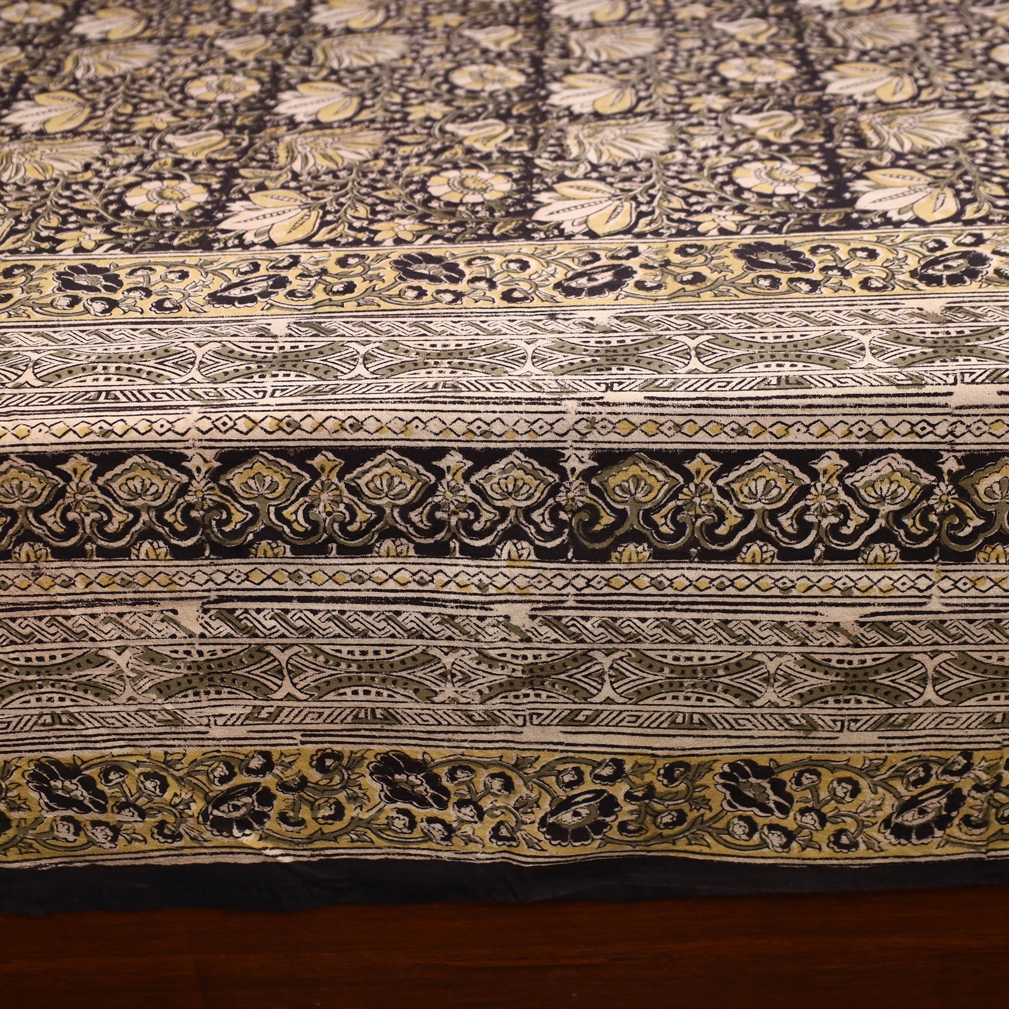 SOUTH KARGHA Brown - Kalamkari Block Printed Cotton Double Bed Cover with Pillow Covers (108 x 90 in) - view 3