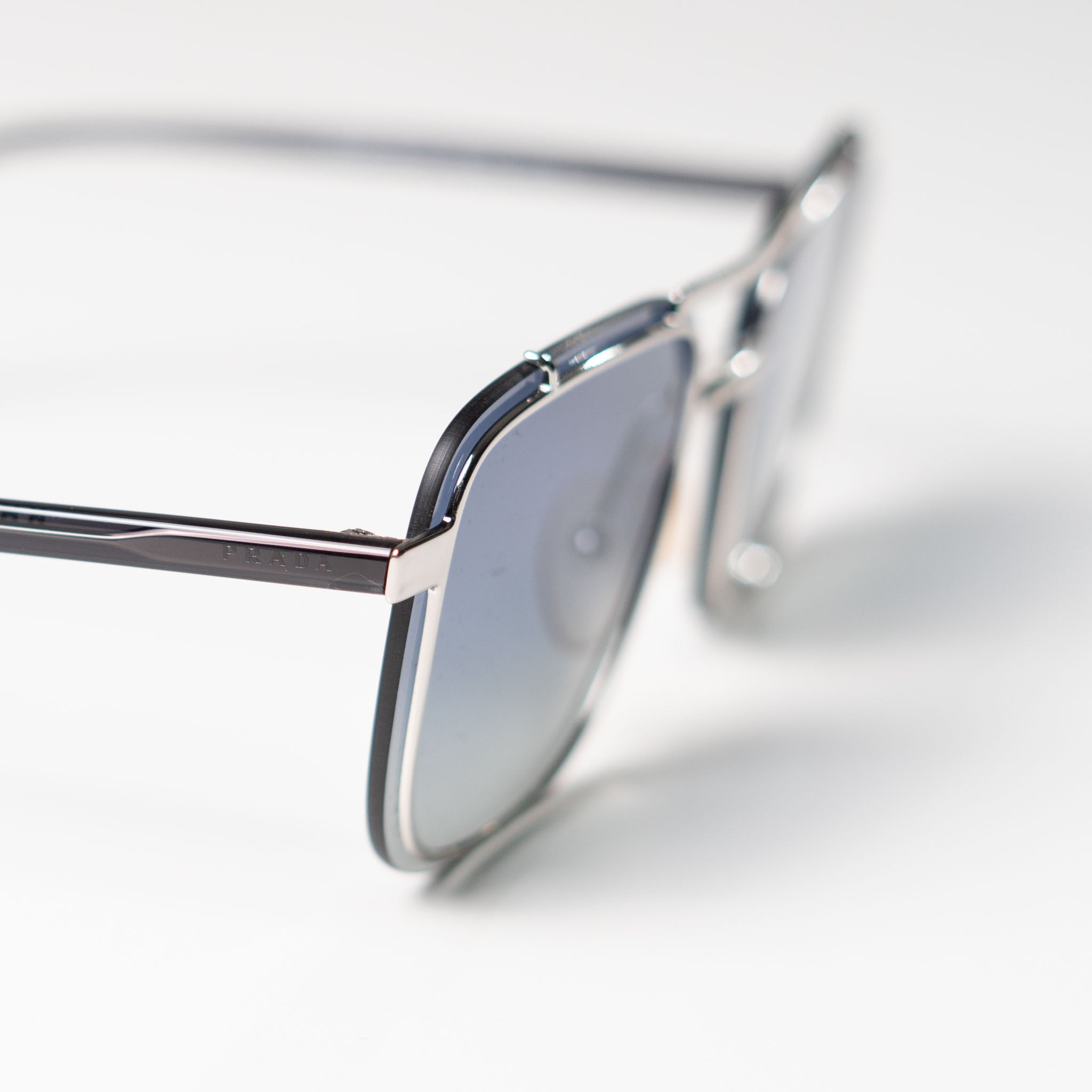 PRADA Silver Rectangular Sunglasses - view 2
