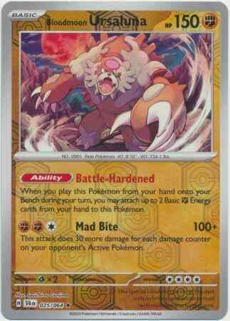 Rare sv065-025 reverse – Pokémon Bloodmoon Ursaluna - 025/064 - Rare [sv065-025] [Reverse Holo]