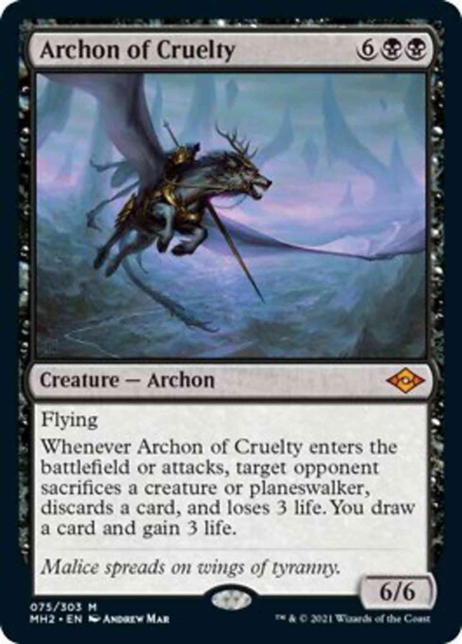 Magic Archon of Cruelty [75] [Modern Horizons 2] [Non-Foil]