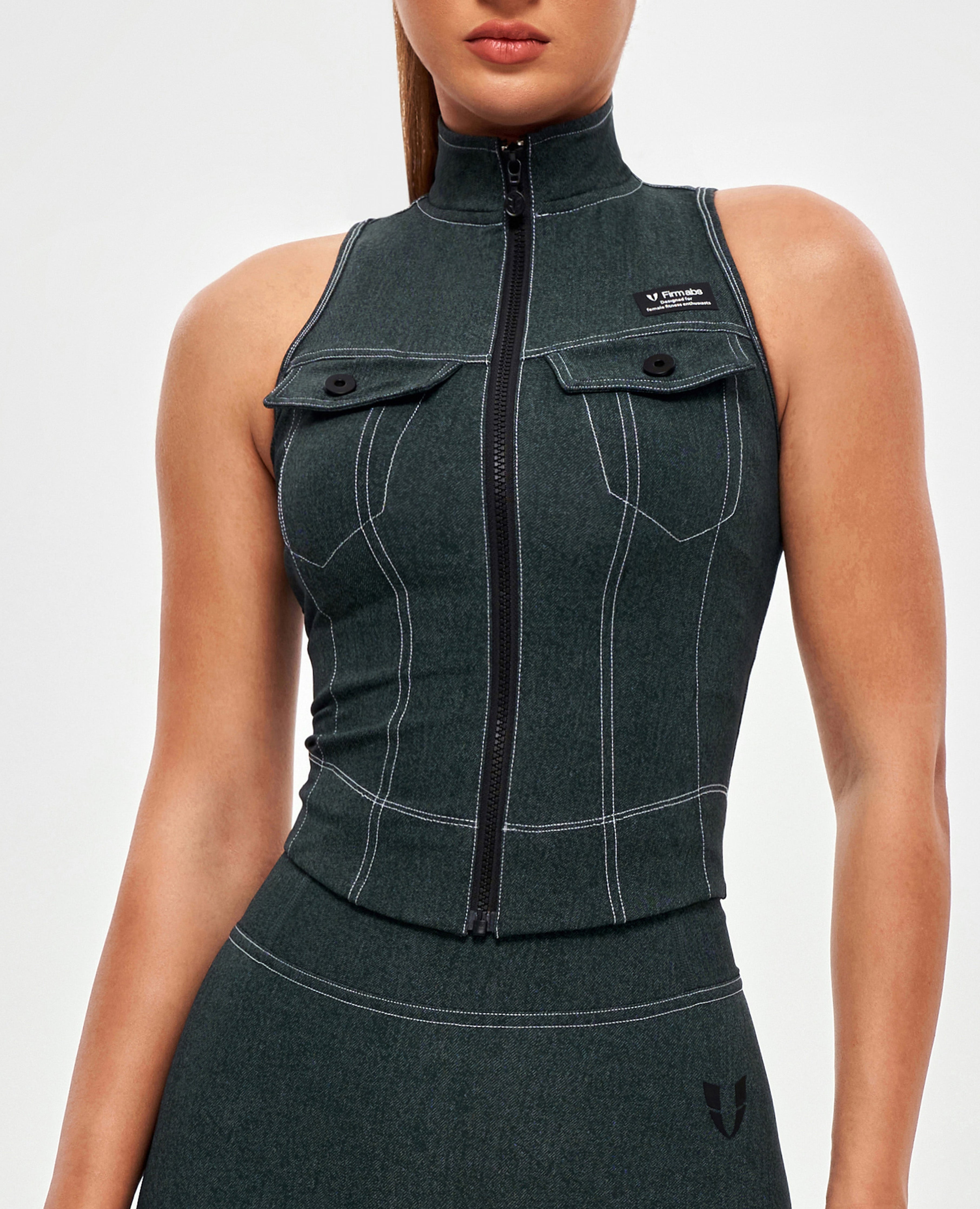FIRMABS Army Abs Tank - Denim Green