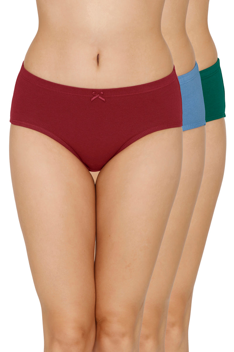 Amante Inner Elastic Full Coverage Mid Rise Hipster Panty (Pack of 3)