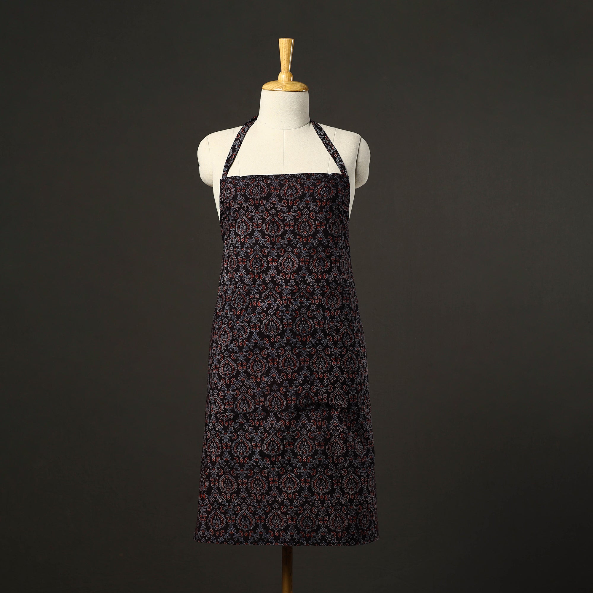 JALPARI Ajrakh Block Print Cotton Apron with Pocket 49
