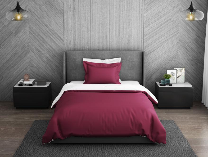 Spaces India Solid Sangaria - Dark Violet 100% Cotton Shell Single Quilt / AC Comforter - Hygro By Spaces