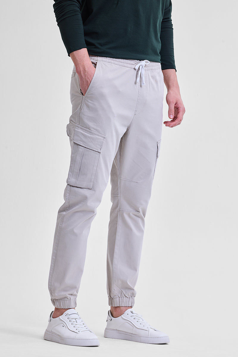 SNITCH Grey Slim Fit Cargo Pants