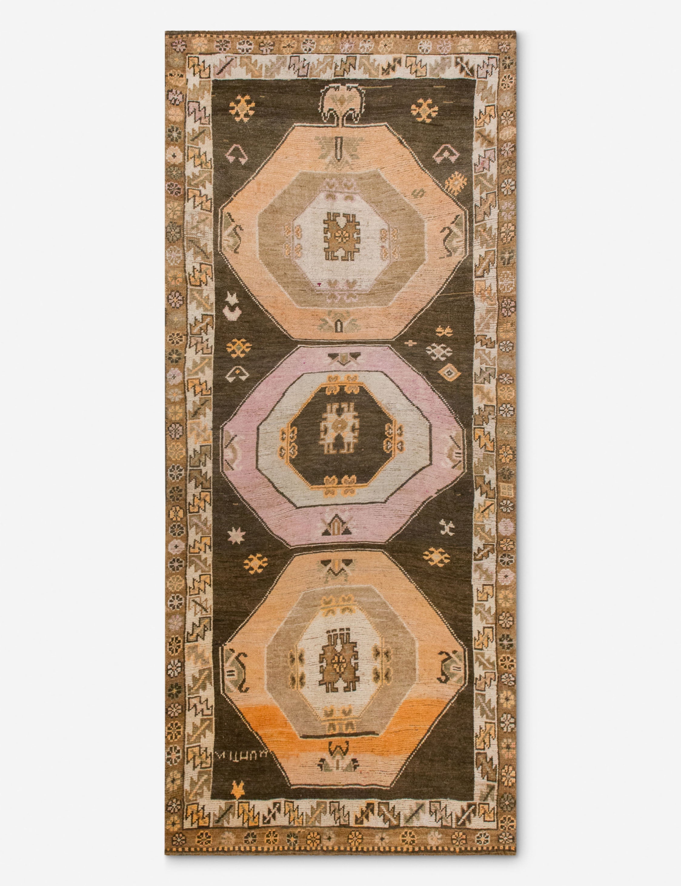 Lulu and Georgia Vintage Turkish Hand-Knotted Wool Runner Rug No. 297, 4'9" x 12'3"