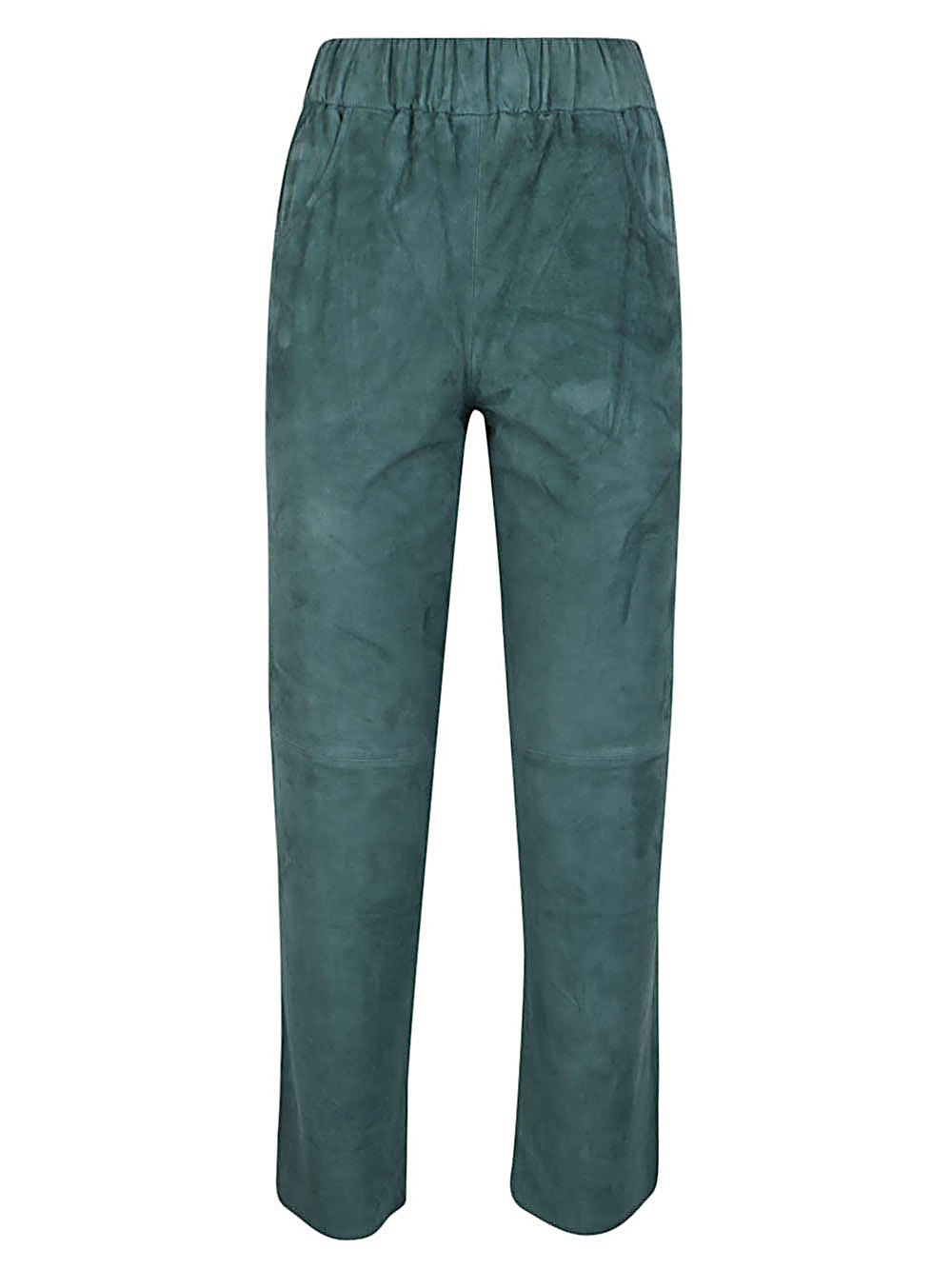 Via Masini 80 Elastic waist suede trousers – Real leather 100%