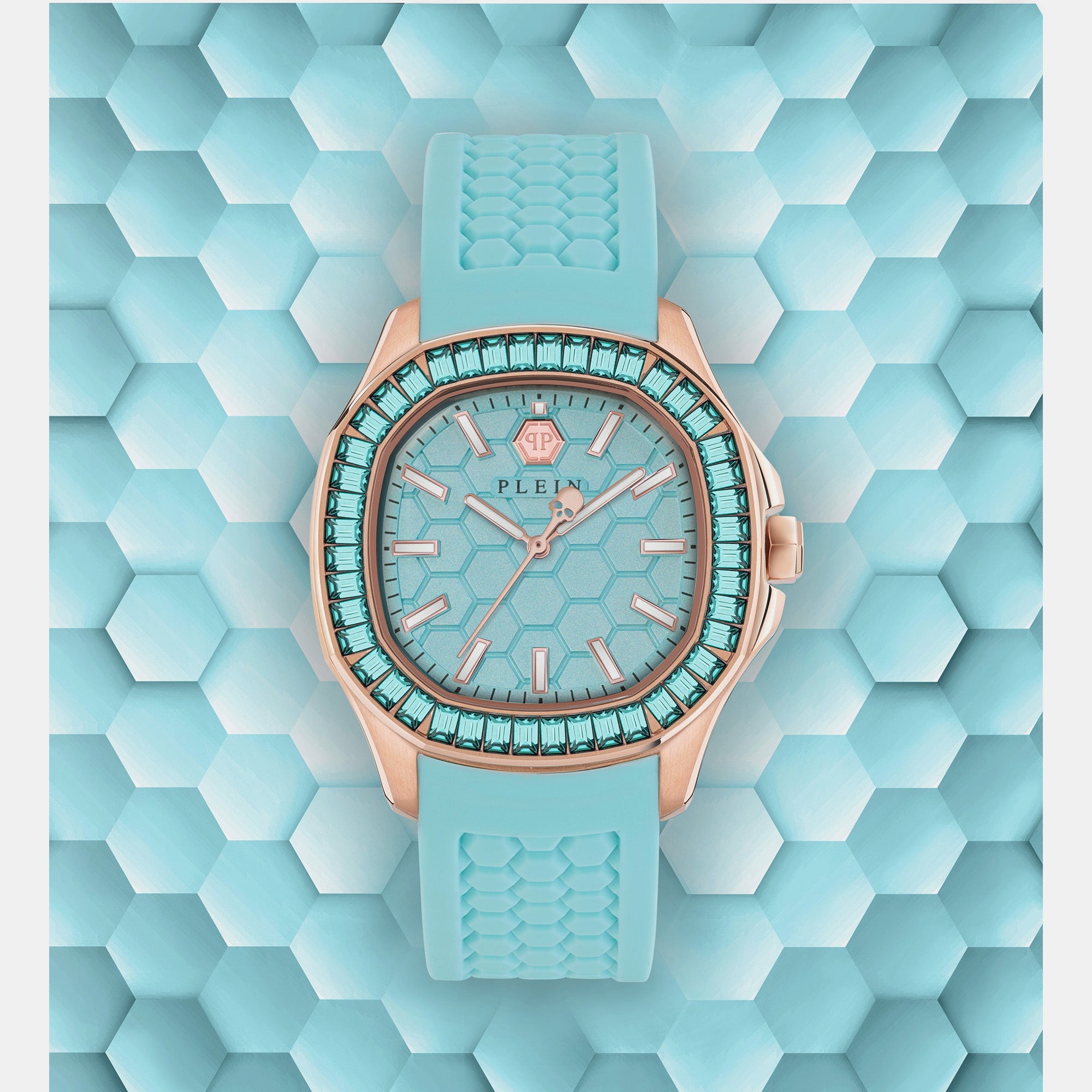 Philipp Plein High-Iconic Women Quartz Blue Dial Analog Silicone Watch PWTAA0323 - view 5