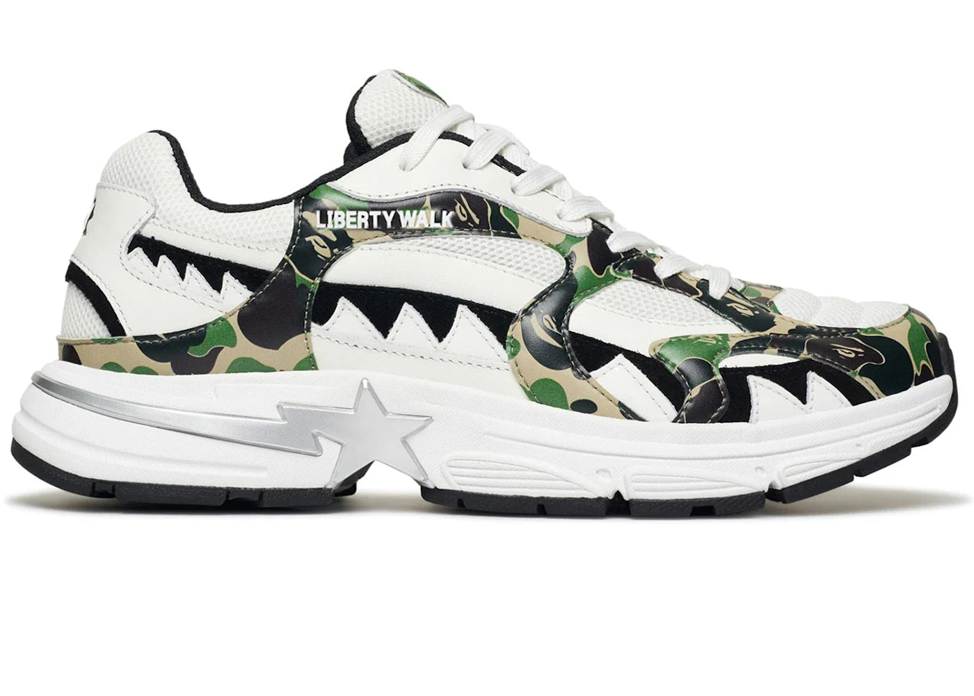 BAPE A Bathing Ape Shark Sta LBWK White Green