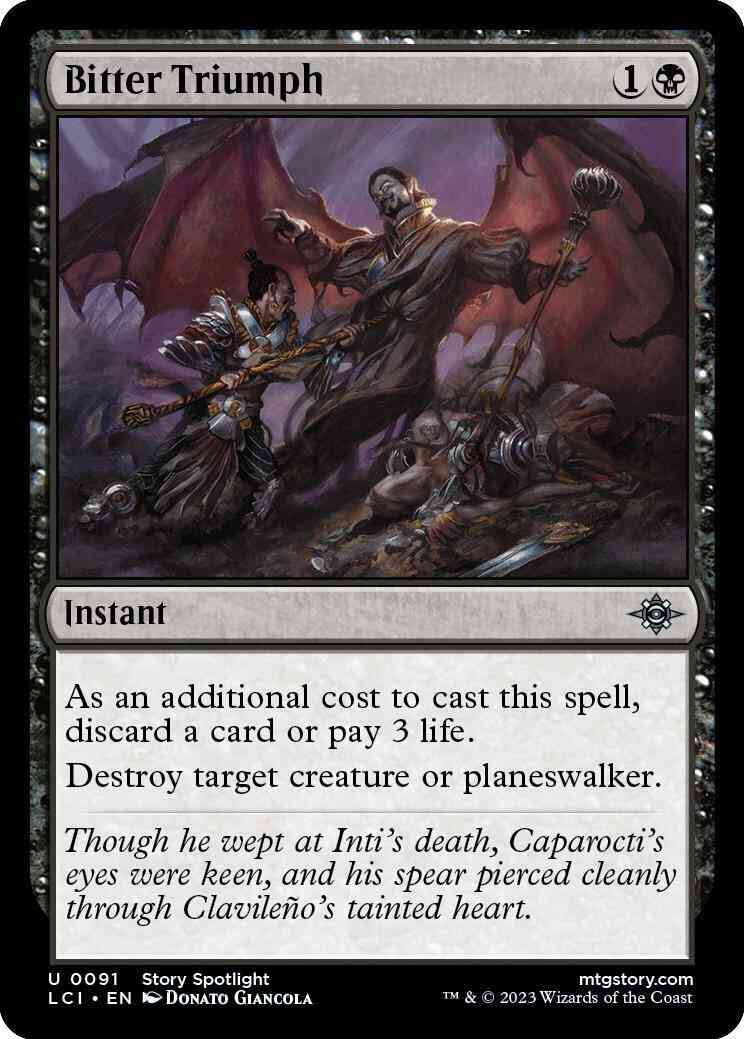 Bitter triumph 91 – Magic Bitter Triumph [91] [The Lost Caverns of Ixalan] [Non-Foil]