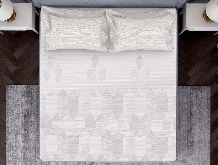 Spaces India Tonalelgence Geometric 100% Cotton Double Bedsheet - Essentials by Spaces - view 3