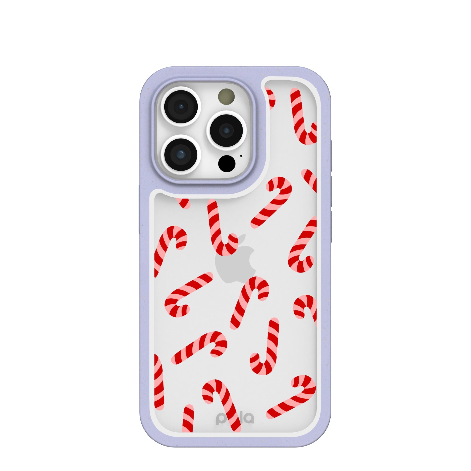 BlackTree Clear Candy Cane Chaos iPhone 16 Pro Case With Lavender Ridge