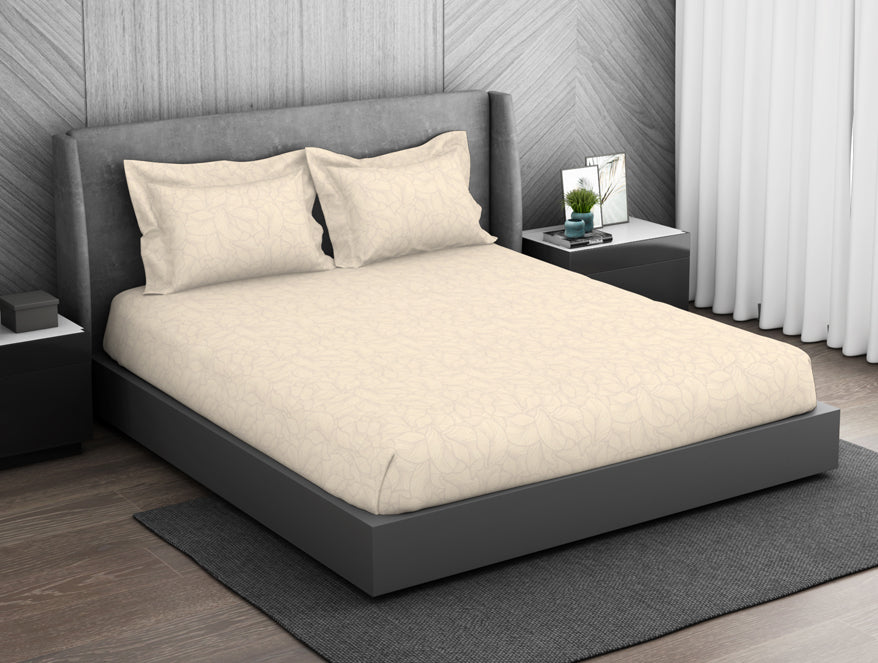 Spaces India Floral 100% Cotton King Size Bedsheet - Elegance Faux Jacquard by Spaces - view 2