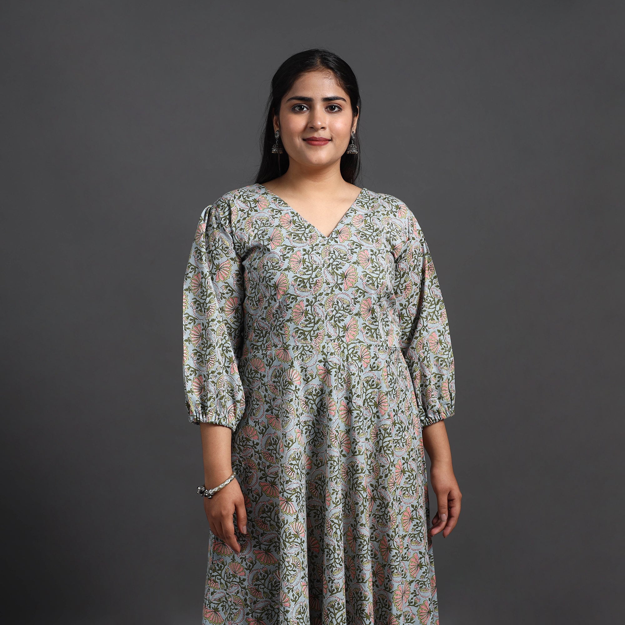 ITOKRI CASUALS Blue - Flared Cotton Jaipur Print Dress 15 - view 2
